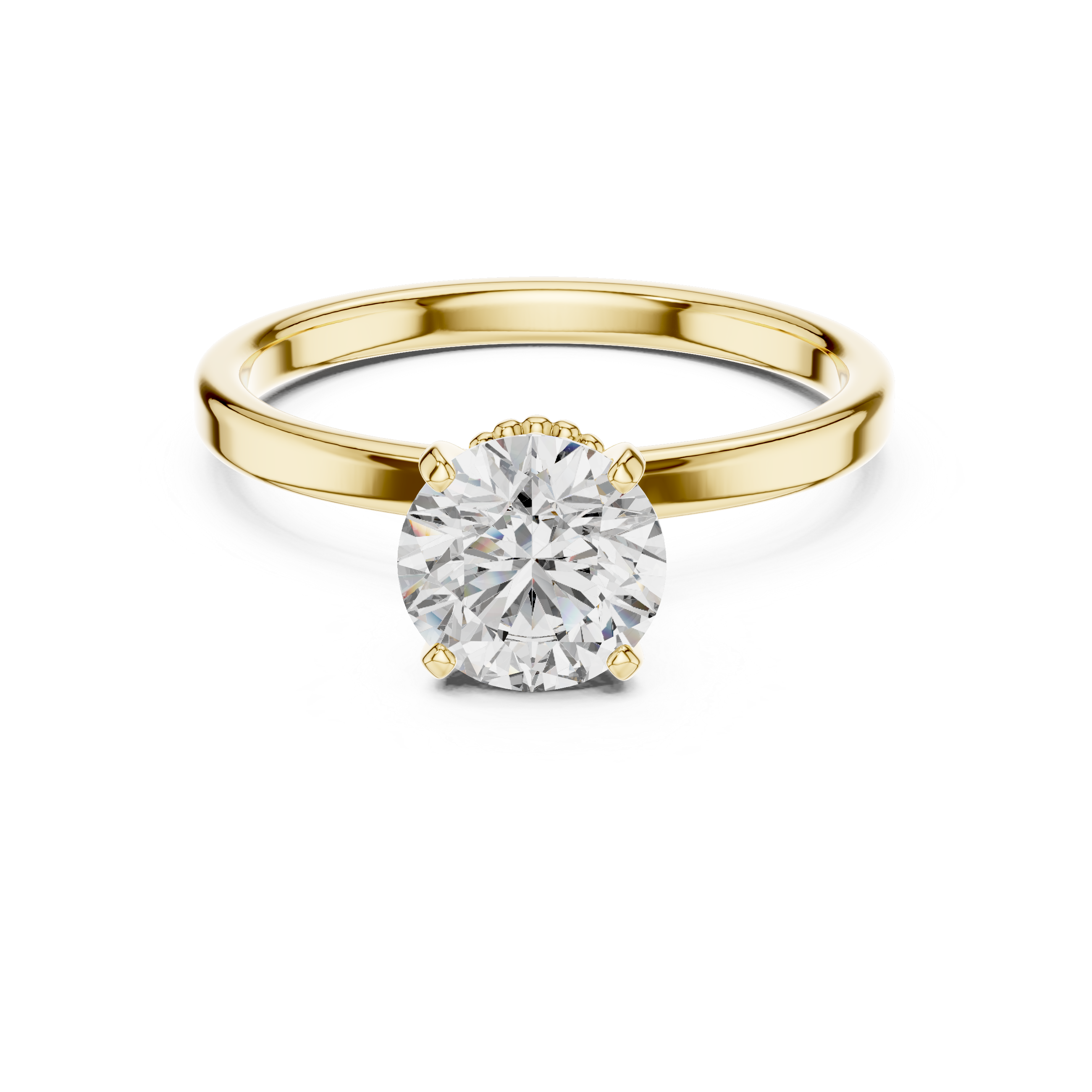 Round Lab Grown Diamond Solitaire Engagement Ring