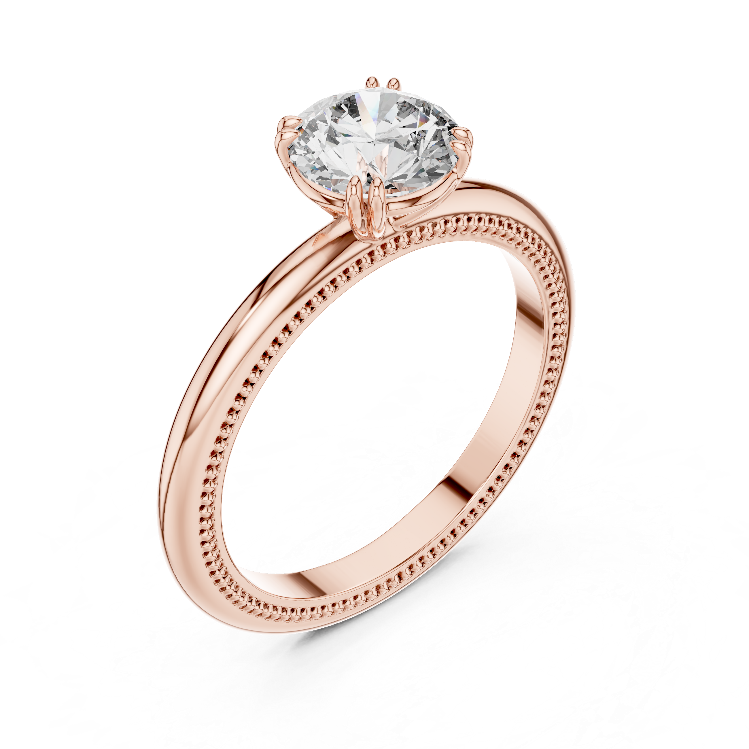 Round Lab Grown Diamond Solitaire Engagement Ring