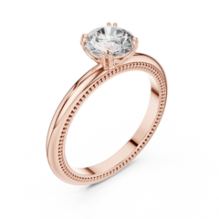 Round Lab Grown Diamond Solitaire Engagement Ring