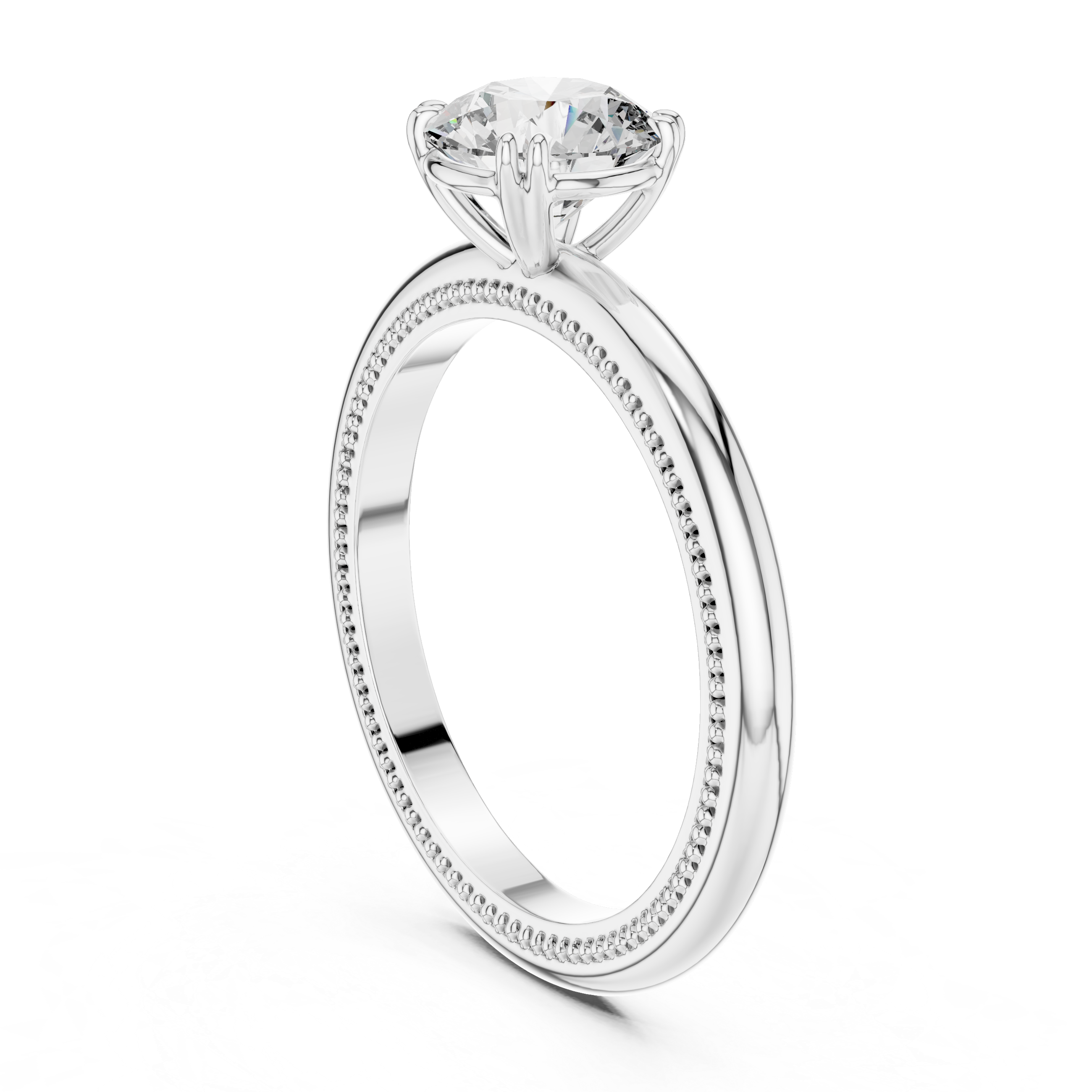 Round Lab Grown Diamond Solitaire Engagement Ring