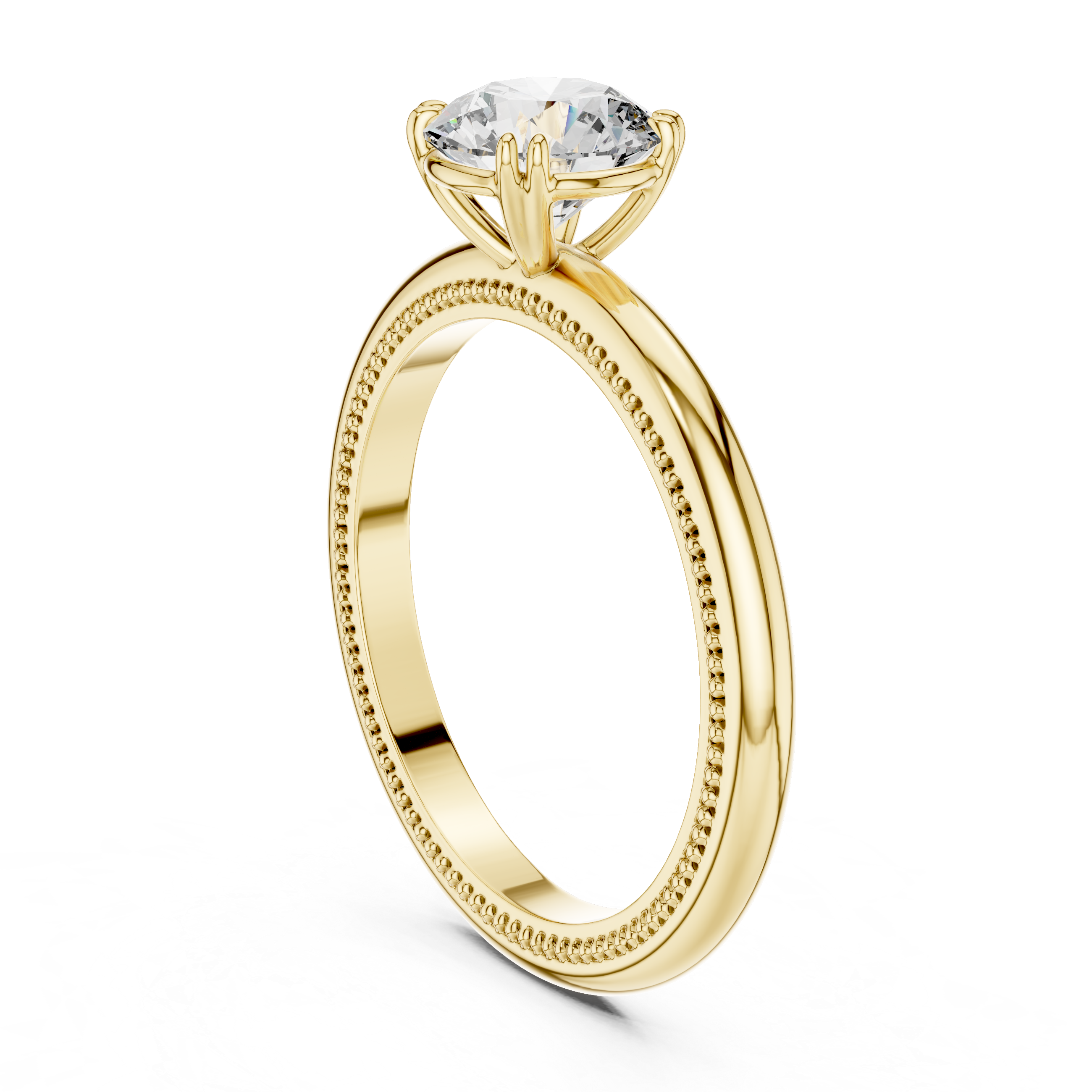 Round Lab Grown Diamond Solitaire Engagement Ring