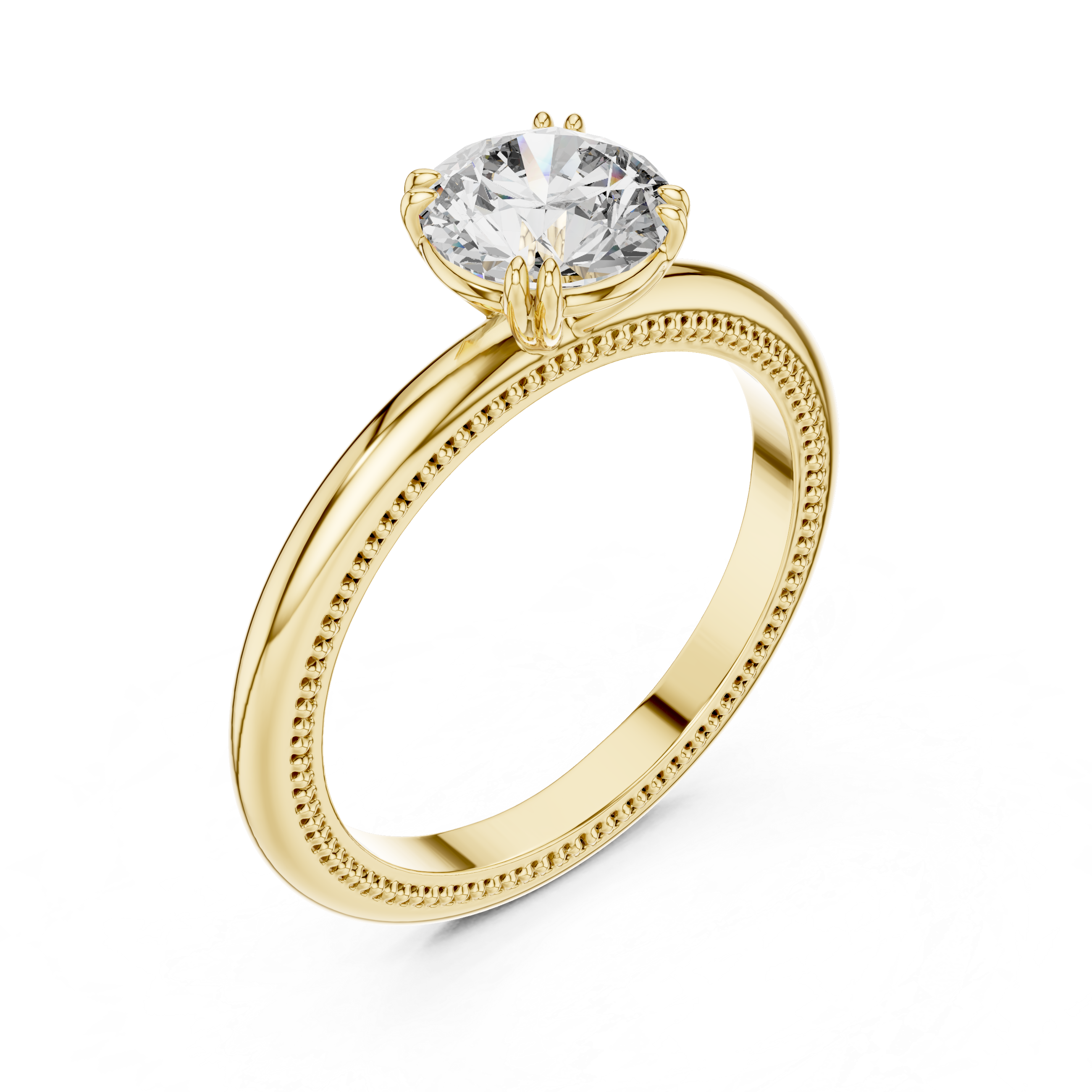Round Lab Grown Diamond Solitaire Engagement Ring