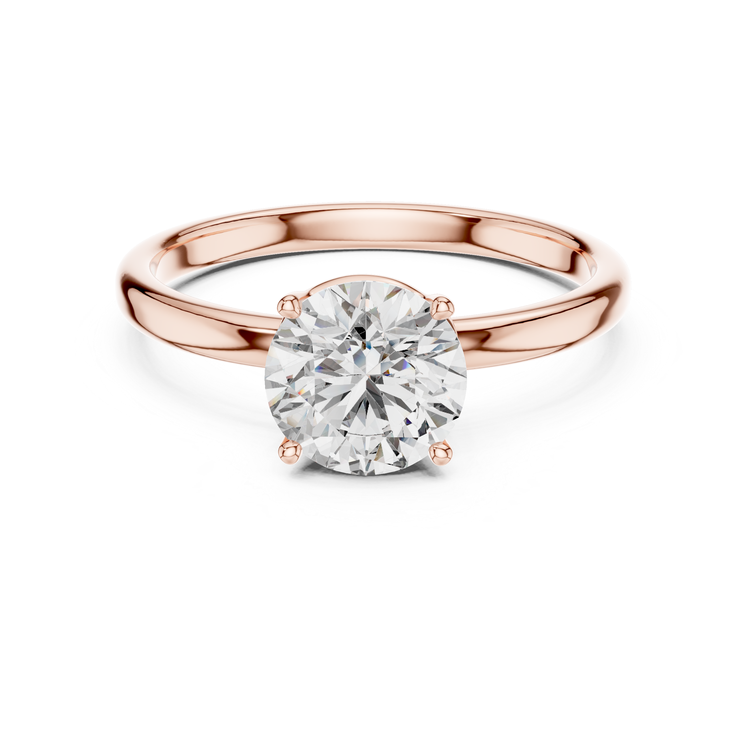 Round Solitaire Lab Grown Diamond Ring