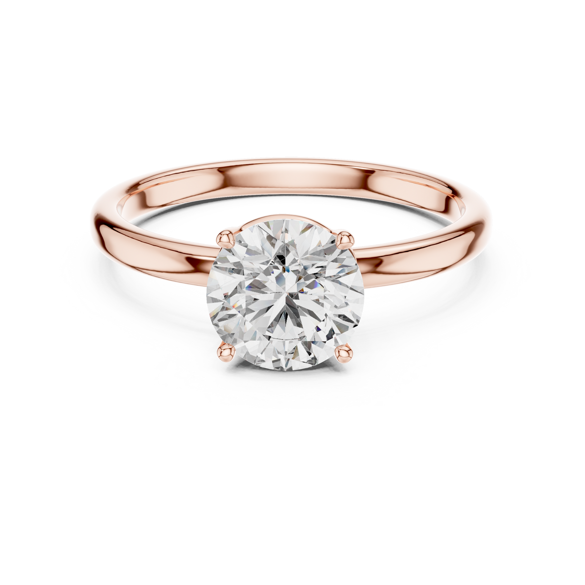 Round Solitaire Lab Grown Diamond Ring