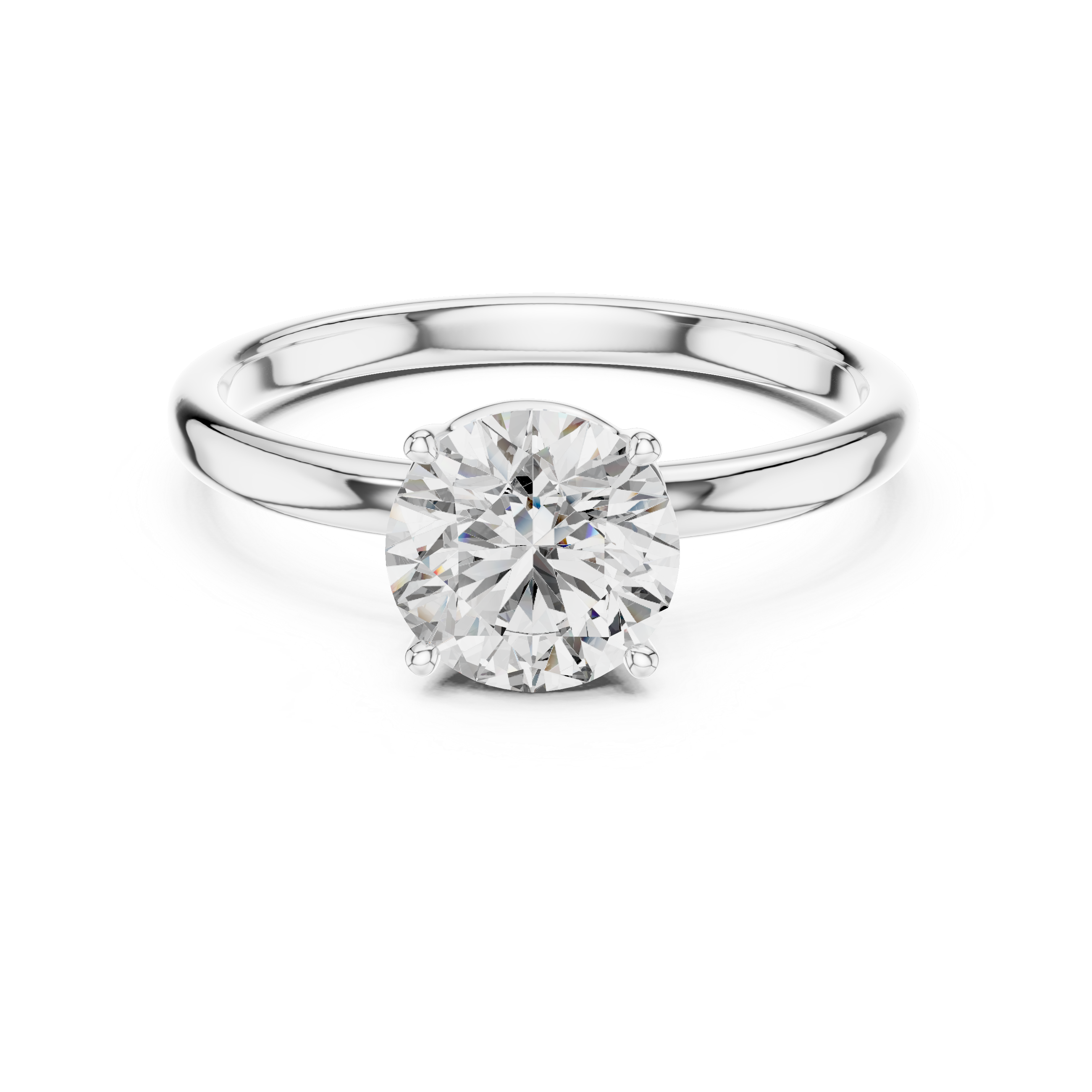 Round Solitaire Lab Grown Diamond Ring