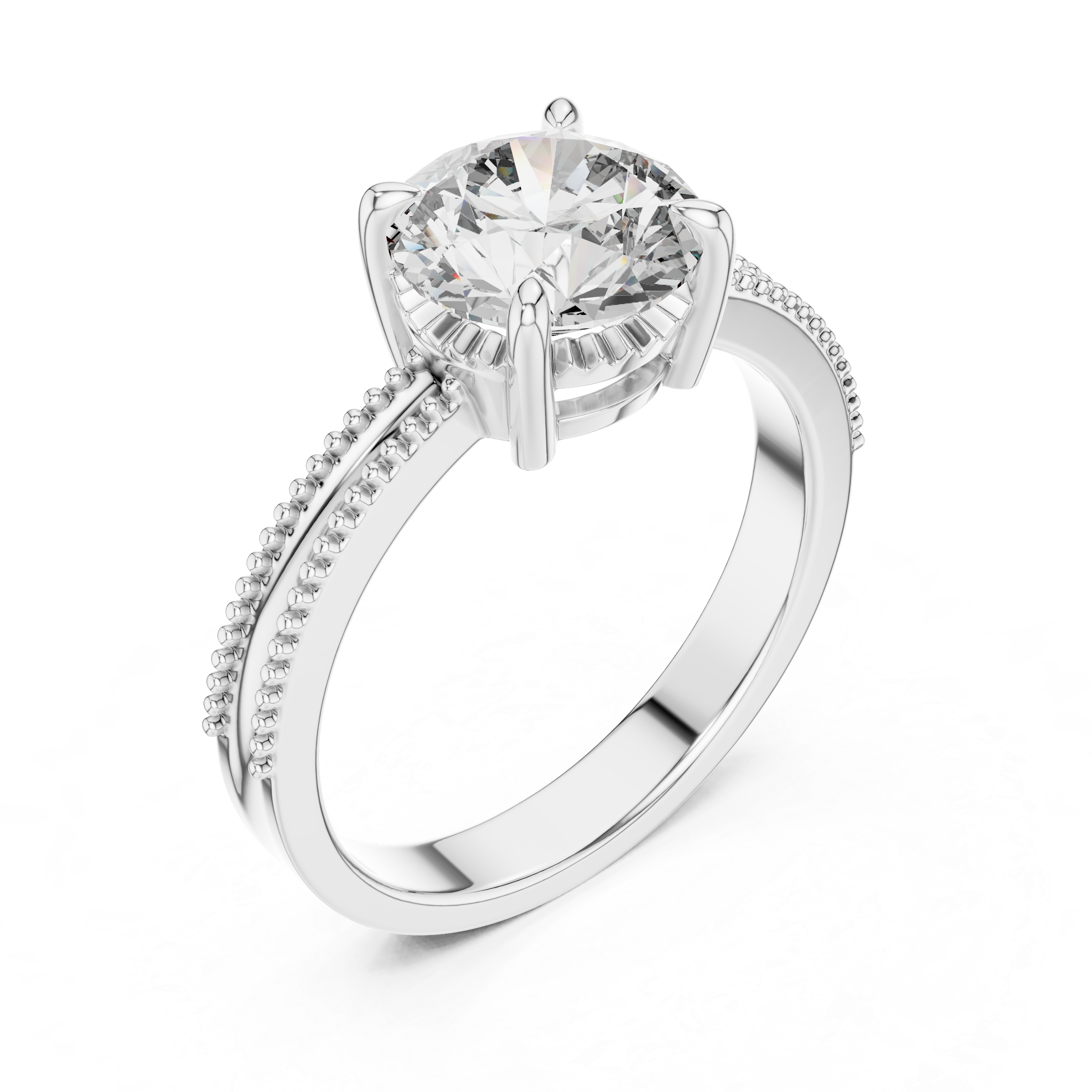 Round Solitaire Lab Grown Diamond Ring