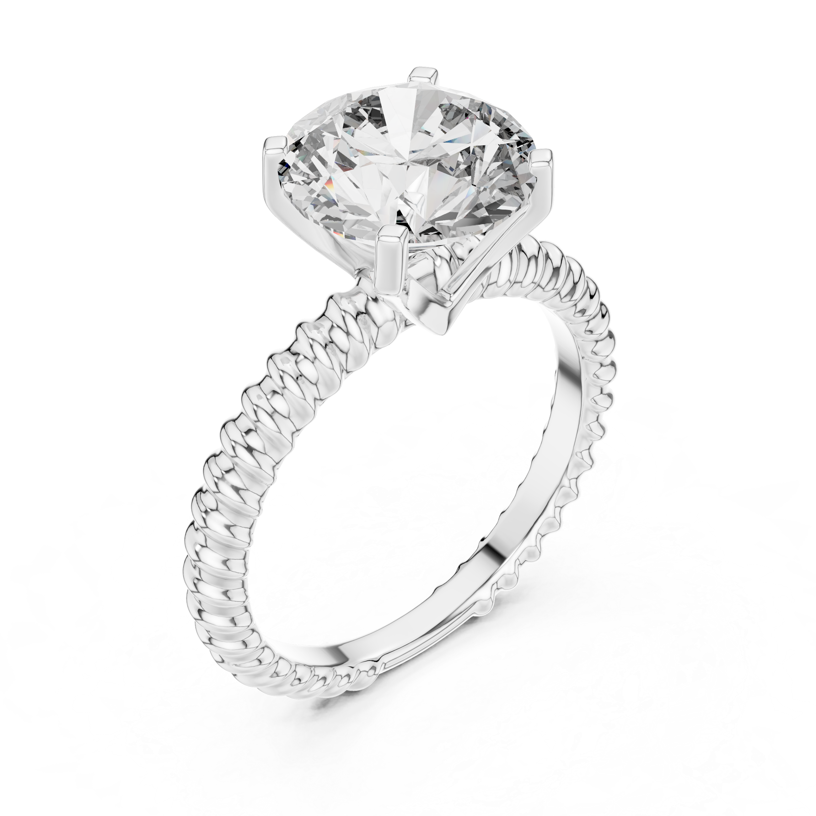 Round Solitaire Lab Grown Diamond Ring