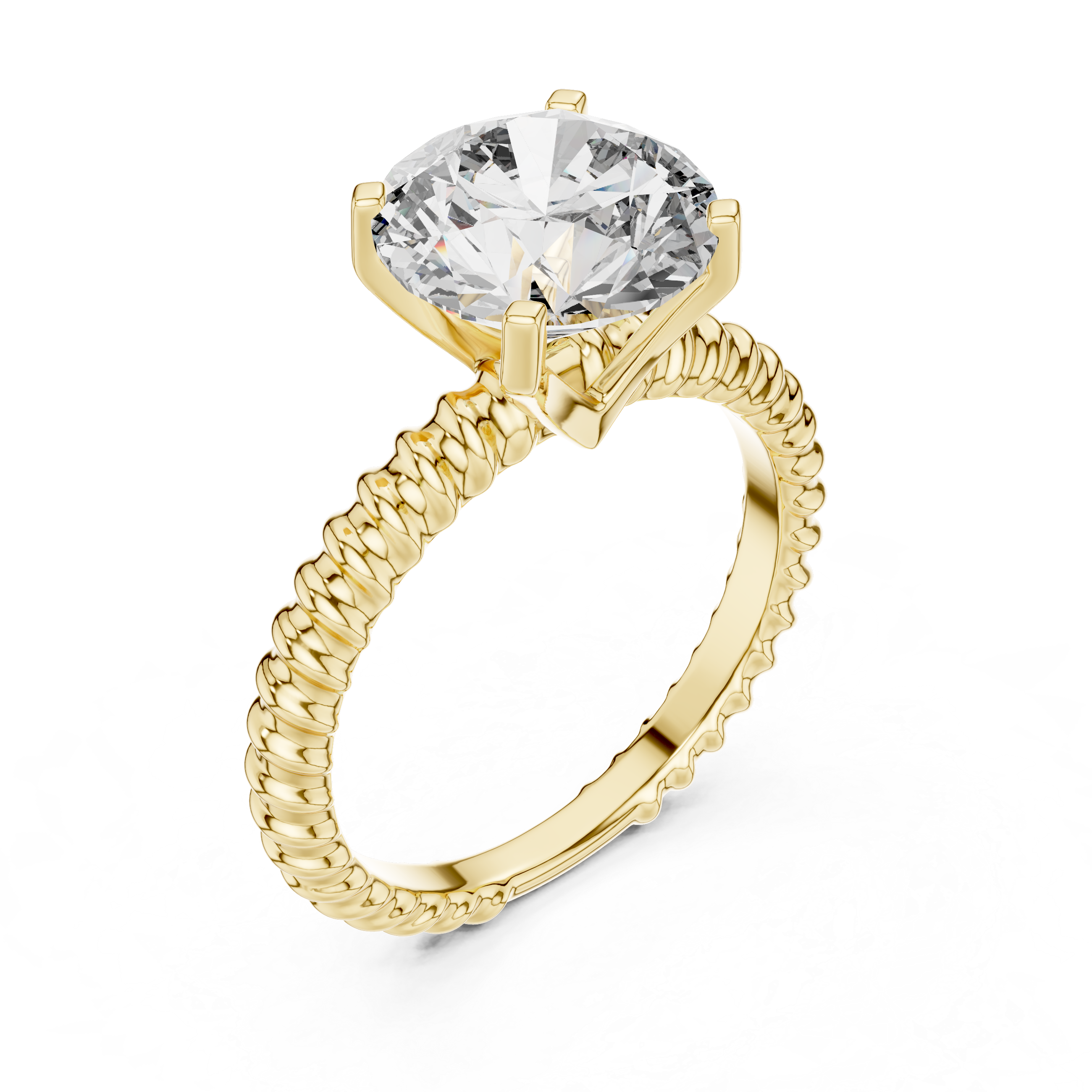 Round Solitaire Lab Grown Diamond Ring
