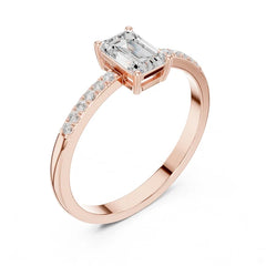 Emerald Lab Grown Diamond Pave Engagement Ring