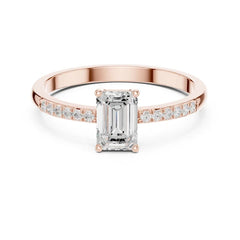 Emerald Lab Grown Diamond Pave Engagement Ring