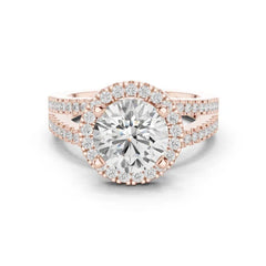 Round Lab Grown Diamond Halo Engagement Ring