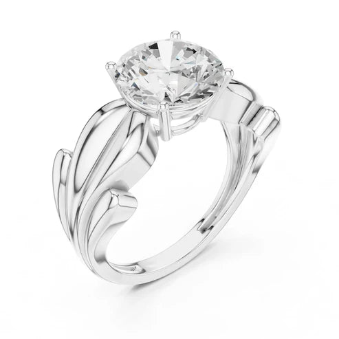 Round Lab Grown Diamond Solitaire Engagement Ring