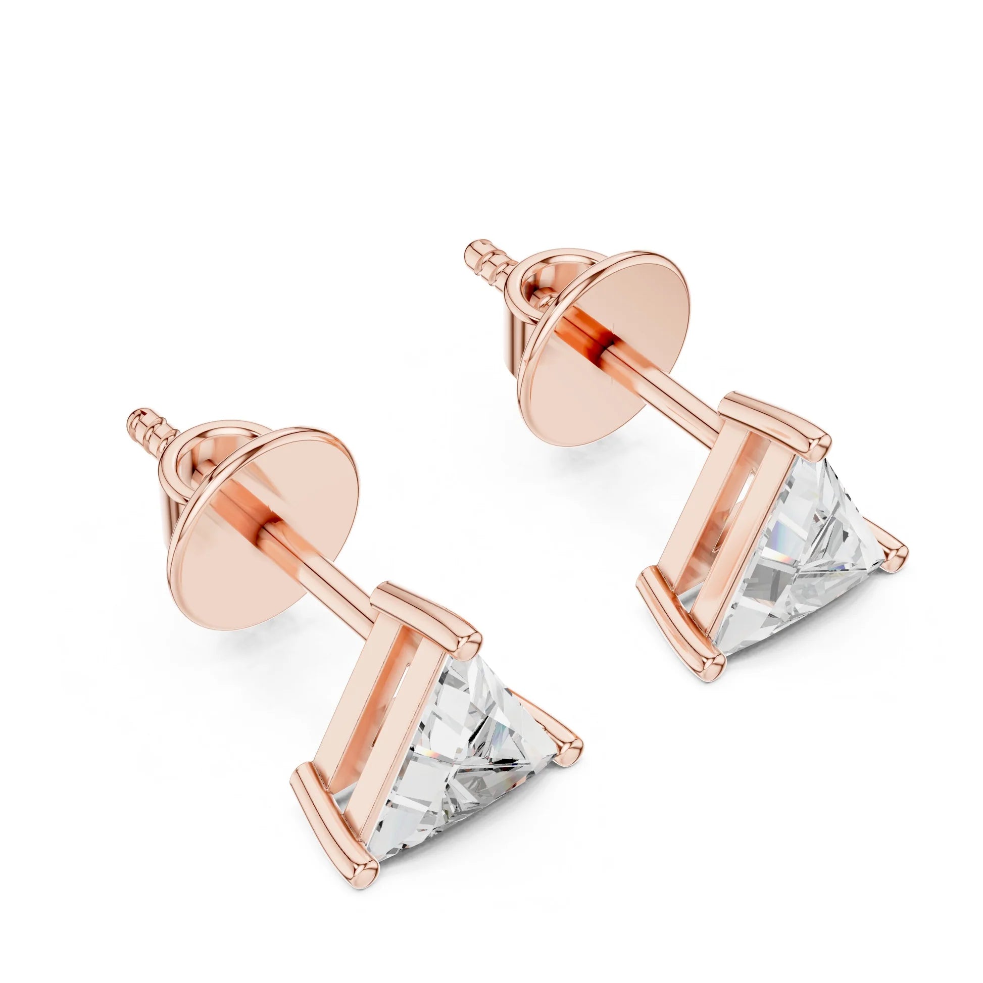 Triangular-cut Stud Lab Grown Diamond Earrings