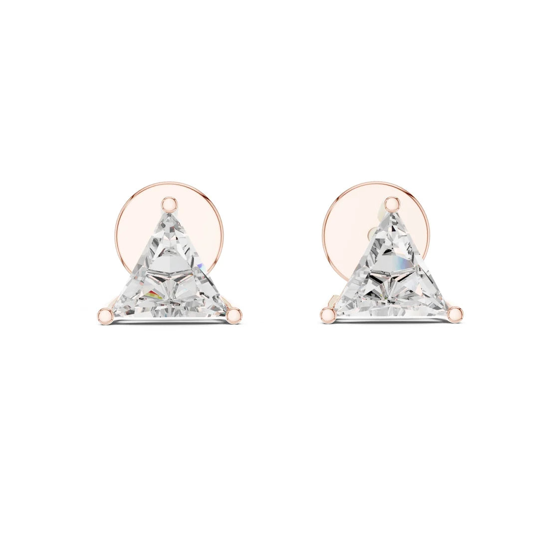 Triangular-cut Stud Lab Grown Diamond Earrings
