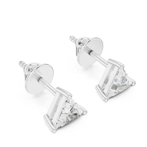 Triangular-cut Stud Lab Grown Diamond Earrings
