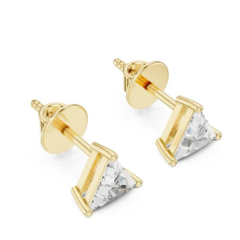 Triangular-cut Stud Lab Grown Diamond Earrings